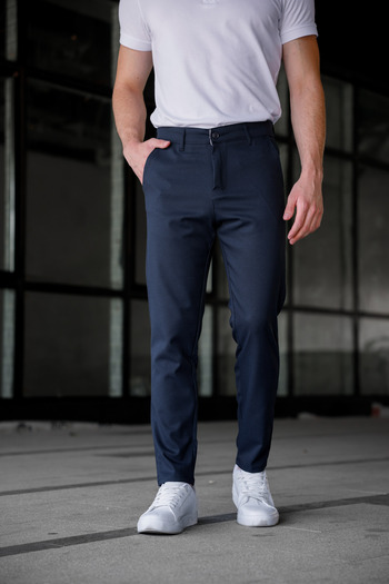 Ser Joven Erkek Slim Fit Lacivert Keten Pantolon