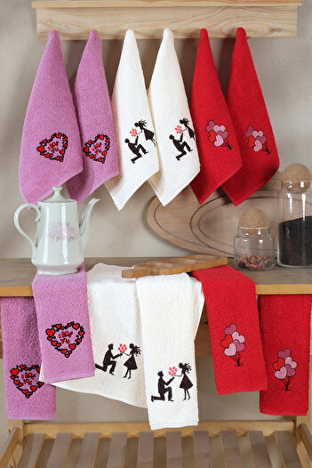 DNZGÜLCAN Kitchen Towel Set of 6 – 100% Cotton Hand Towels |   Face Towel – Dowry