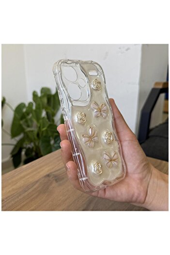 Zebana Xiaomi Redmi Note 13 Pro Plus 5g Compatible Case Zebana Floral Silicone Case Gold