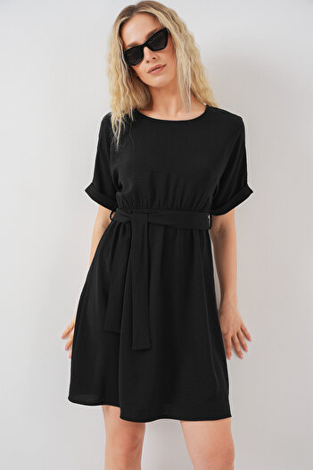 Bigdart Women's Short Sleeve Mini Ayrobin Dress 2572 - Black