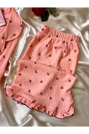 beshineunderwear Cherry Season Bürümcük Şortlu Pijama Takımı