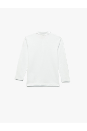 Koton Cotton Long Sleeve Basic Polo Neck T-Shirt