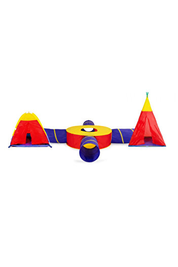 ideal STORE Set Corturi cu Tunel de Joaca pentru Copii, Bigshot BS8905, Multifunctional 7 in 1, 532 x 135 cm, Mu