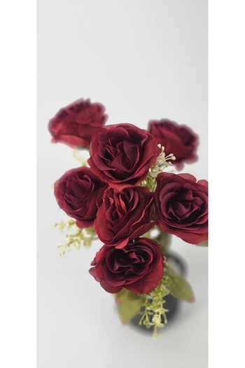 YAPAY ÇİÇEK DERYASI 7 kafalı 1 adet kırmızı lotus gülü ev dekor vazo süsü 35 cm
