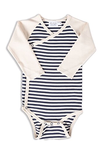 Ozmoz By Mukadder Özden Organic Double Breasted Striped Baby Boy Body