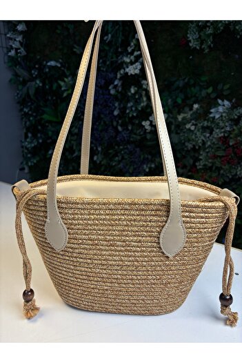 MaVaux Miami Straw Look Special Handle Inner Lined Shoulder Bag