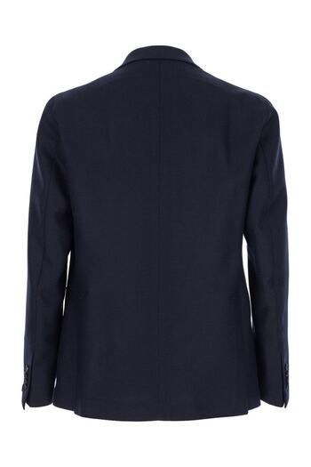 Tagliatore Blue Single-Breasted Jacket With Notched Revers In Wool Man