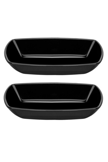 Paşabahçe 54942 Tokio Glass Black 2-Piece Snack Plate Appetizer Serving Plate Breakfast Plate 18cm