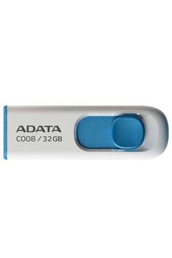 Adata USB 2.0 FlashDrive Memory Stick, 32GB, Adata, AC008, White