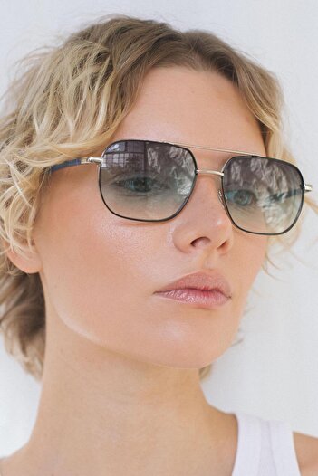 Bilge Karga Lis Silver Blue Gradient Sunglasses