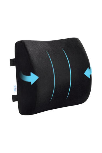BETTER POSTURE Perna lombara pentru birou sau automobil din spuma cu memorie Lite, Negru, 33 x 31 x 10 cm