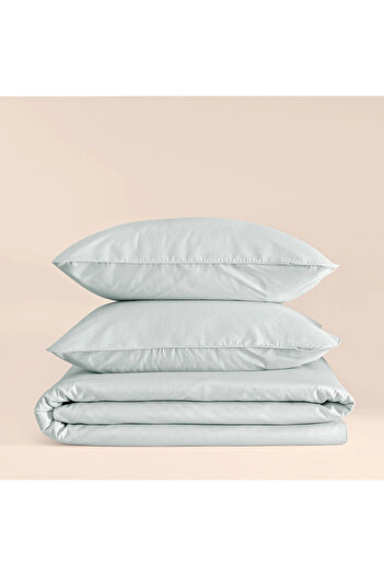 Penelope Set cuvertură de pilota din percale 100% bumbac 160x220 cm Albastru - Seria Pure