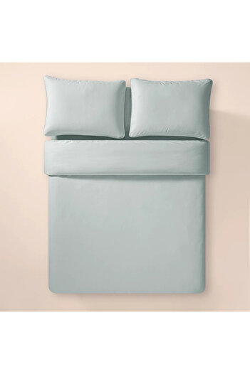 Penelope %100 Pamuk Percale Nevresim Seti 260x240 cm Mavi - Pure Serisi
