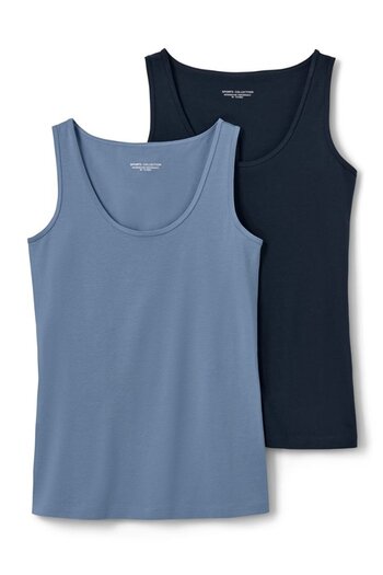 Tchibo Women 2 Piece Plain Sleeveless Tank Top, Multicolor