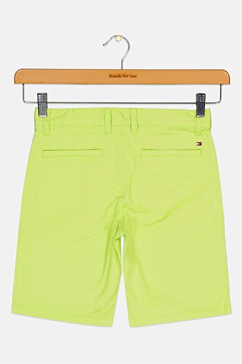 Tommy Hilfiger Kids Boy Slim Fit Chino Shorts, Lime Green