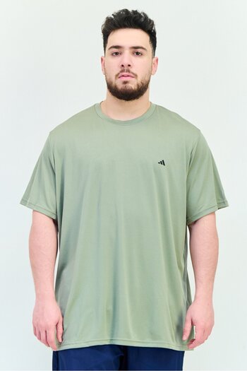 adidas Men Regular Fit Short Sleeve Training T-Shirt, Light Olive
