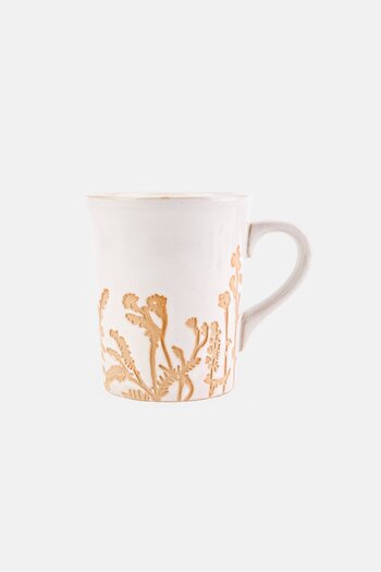 Boltze Floral Pattern Stoneware Jumbo Mug 480ml, Off White
