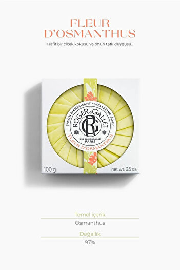 Roger&Gallet Roger & Gallet Fleur D'Osmanthus Solid Soap 100 g - Natural Osmanthus Extract & Lasting Fresh Fragrance