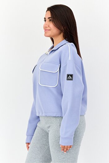 Giordano G-Motion Women Sportswear Fit Long Sleeves Outdoor Sweatshirt, Blue
