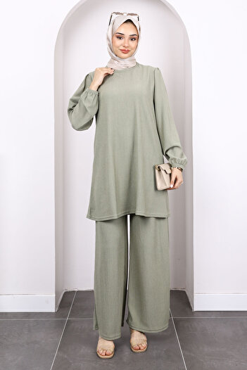 İmajButik Çağla Bürümcük Tunic Pants Set