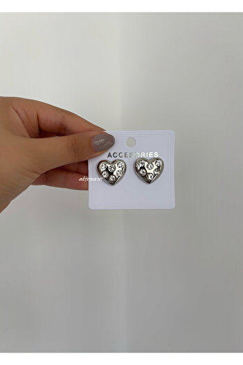 aksesuaris Zircon Stone Heart Women's Earrings