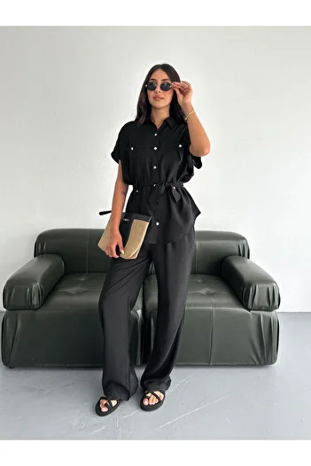 Noa Noa Rivet Detailed Shirt Pants Set