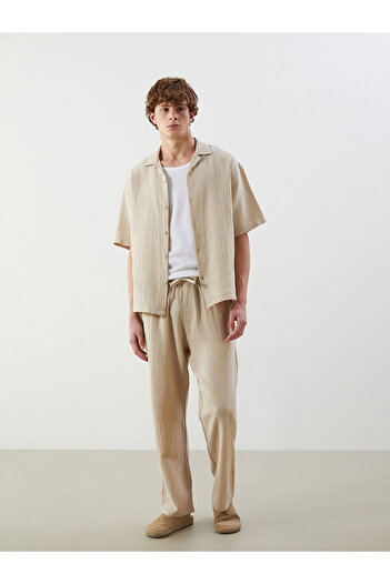 LC Waikiki Beige Comfortable Fit Muslin Men's Trousers