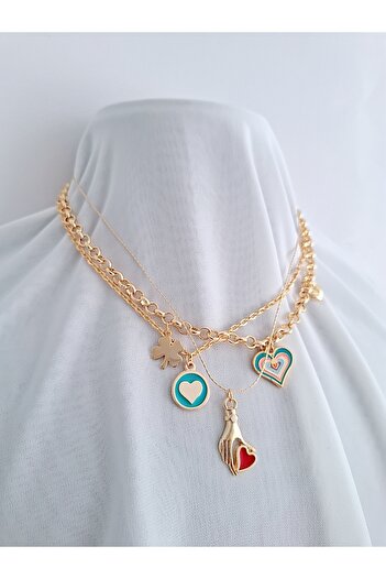 İPAR AKSESUAR 3-Piece Gold Chain ​​Necklace