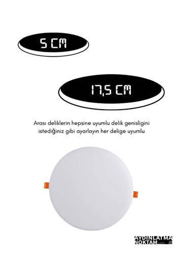 SCHUAR 35w x-plus 5cm den 17,5cm deliklerin hepsine uyumlu beyaz led panel sıva altı