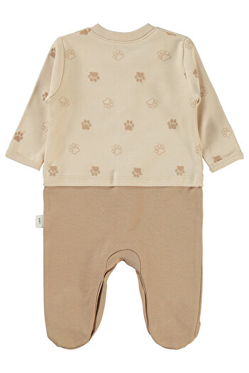 Civil Baby Erkek Bebek Patikli Tulum 1-6 Ay Fil Dişi
