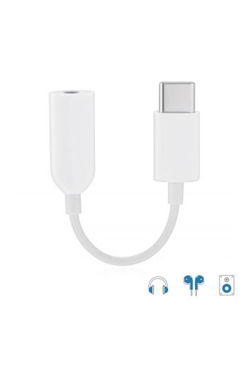 Xiaomi USB Type-C to 3.5mm AUX Audio Adapter Cable, compatible with Xiaomi, Oppo, Huawei, 9cm, White