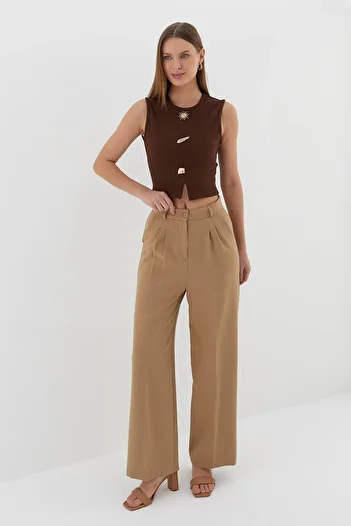 Shopping Shop Pleated Palazzo Trousers A.Haki