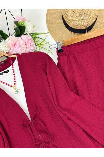 YEDİLALE Tie-Up Casual Jacket Pants Double Set [Excluding Underwear]