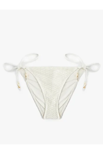 Koton Drawstring Crochet Bikini Bottom with Bead Detail