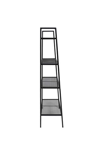 vidaxl Ladder Bookcase 4 Tiers Metal Black