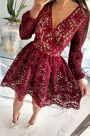 WildFashion Casual dress with fine embroidery and lining S561-81