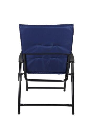 SERSIMO Scaun Pliabil De Gradina Cu Perna, Structura Metalica, 59x66x90 Cm, Albastru