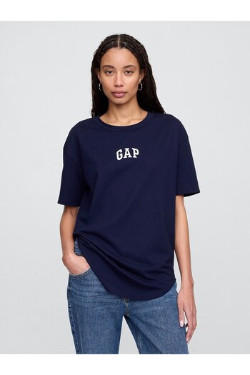 GAP Kadın Lacivert Arch Gap Logo T-Shirt
