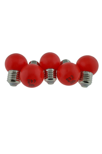 Forever Set of 5 LED bulbs, E27 G45, Forever Light 86283, 2W, 360° wide angle, red color