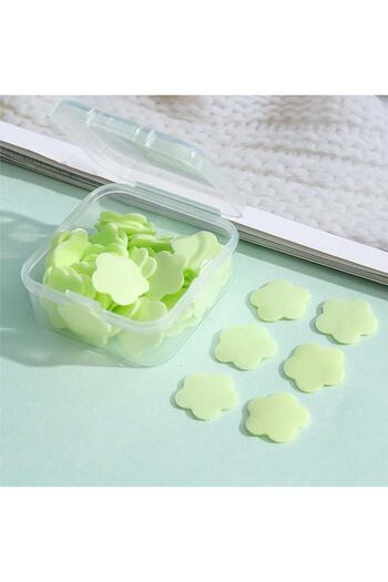 ERA SABUN Green 100 Sheets Mini Perfumed Hand Melting Paper Soap Student School Travel Camping Picnic Hand Soap