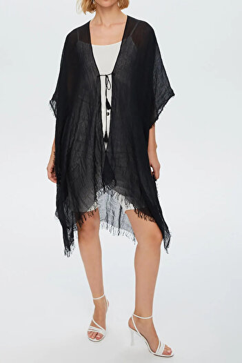 Neşeli Butik Women's Black Muslin Fabric Pareo Nbmht01