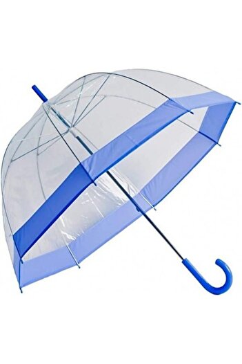 OEM Transparent dome-shaped umbrella with blue edge, 83 cm