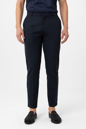 Antioch Navy Blue Slim Fit Comfort Men's Trousers