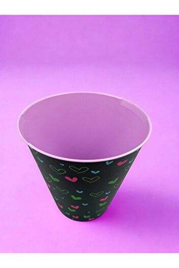 QUTU Q-Bin Hearts Patterned Trash Can