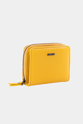 Grande 2822 Genuine Leather Horizontal Snap Fastener Women's Wallet Arsel Yellow