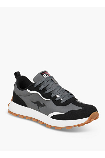 Kangaroos Men's Panelled Lace-Up Sneakers with Pull Tab