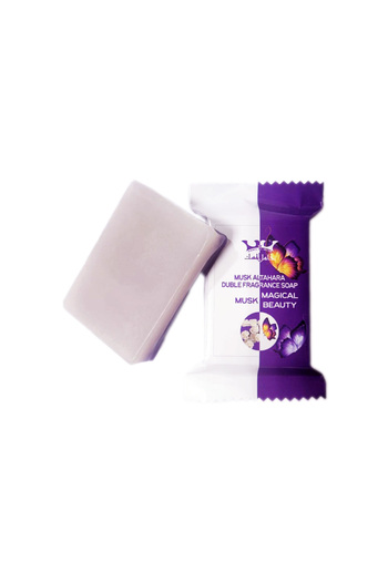 HAMIL ALMUSK Musk Holder Magical Beauty Soap Dual Scent, Musk & Violet, 100g