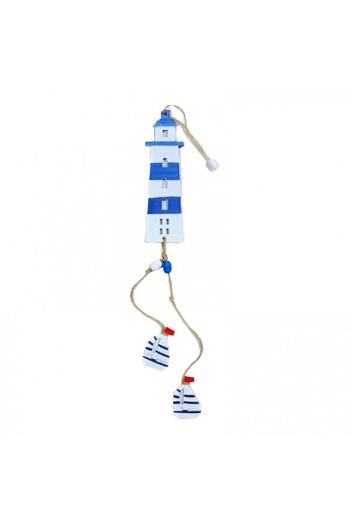 OEM Wooden wall decoration, lighthouse with hanging system, marine theme, 53 cm