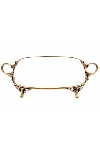 Marka Limoges Paniz Presentation Plate Rectangular with Feet 33X18 cm Antique Wha322