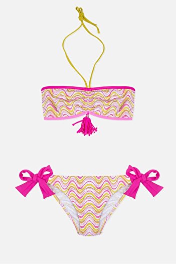 AYYILDIZ 4901 Pink Strapless Girl's Bikini Set